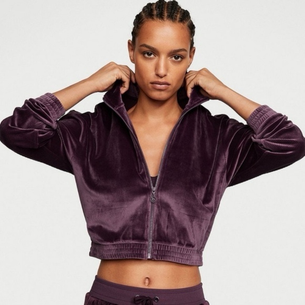 Victoria's Secret Velour Ribbed Full-Zip Track Jacket